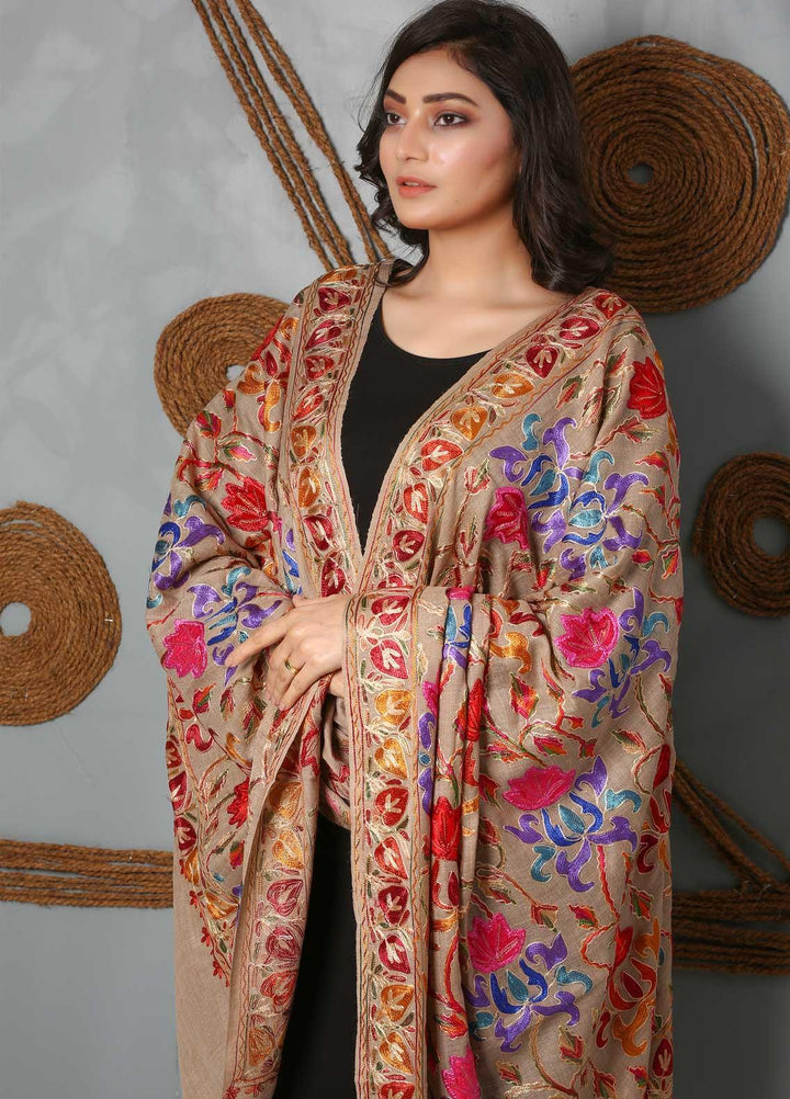 Sanaulla Exclusive Range Embroidered Pashmina  Shawl SU21PS 323811 - Pashmina Shawls
