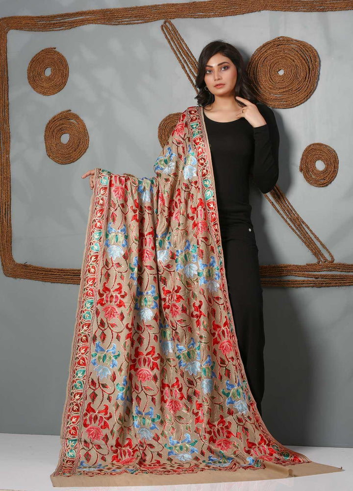 Sanaulla Exclusive Range Embroidered Pashmina  Shawl SU21PS 323812 - Pashmina Shawls