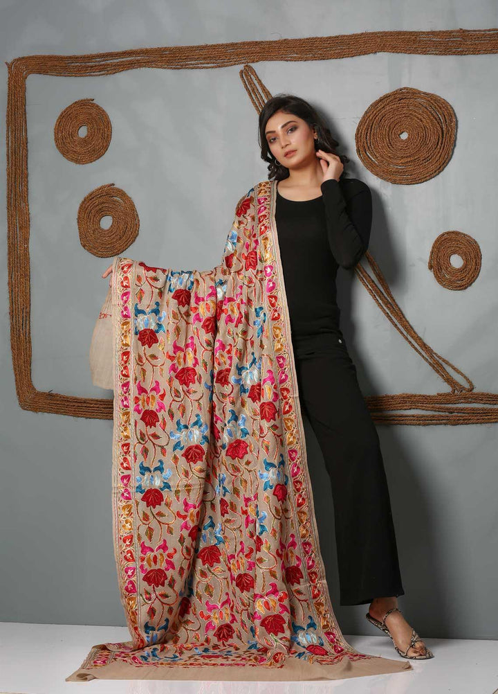 Sanaulla Exclusive Range Embroidered Pashmina  Shawl SU21PS 323813 - Pashmina Shawls