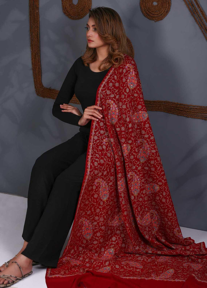 Sanaulla Exclusive Range Embroidered Pashmina  Shawl SU21PS 323861 - Pashmina Shawls