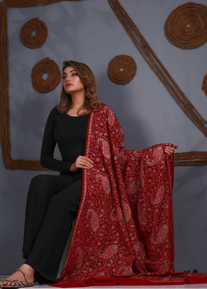 Sanaulla Exclusive Range Embroidered Pashmina  Shawl SU21PS 323861 - Pashmina Shawls