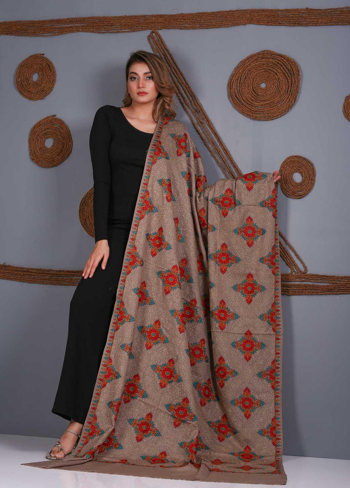 Sanaulla Exclusive Range Embroidered Pashmina  Shawl SU21PS 323864 - Pashmina Shawls