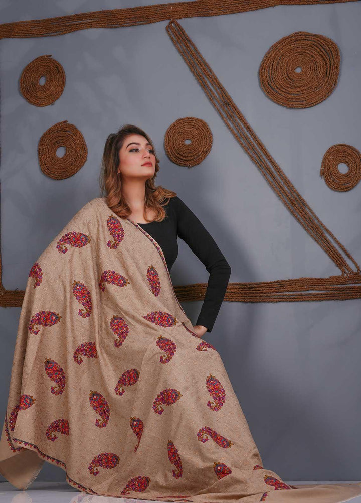 Sanaulla Exclusive Range Embroidered Pashmina  Shawl SU21PS 323866 - Pashmina Shawls