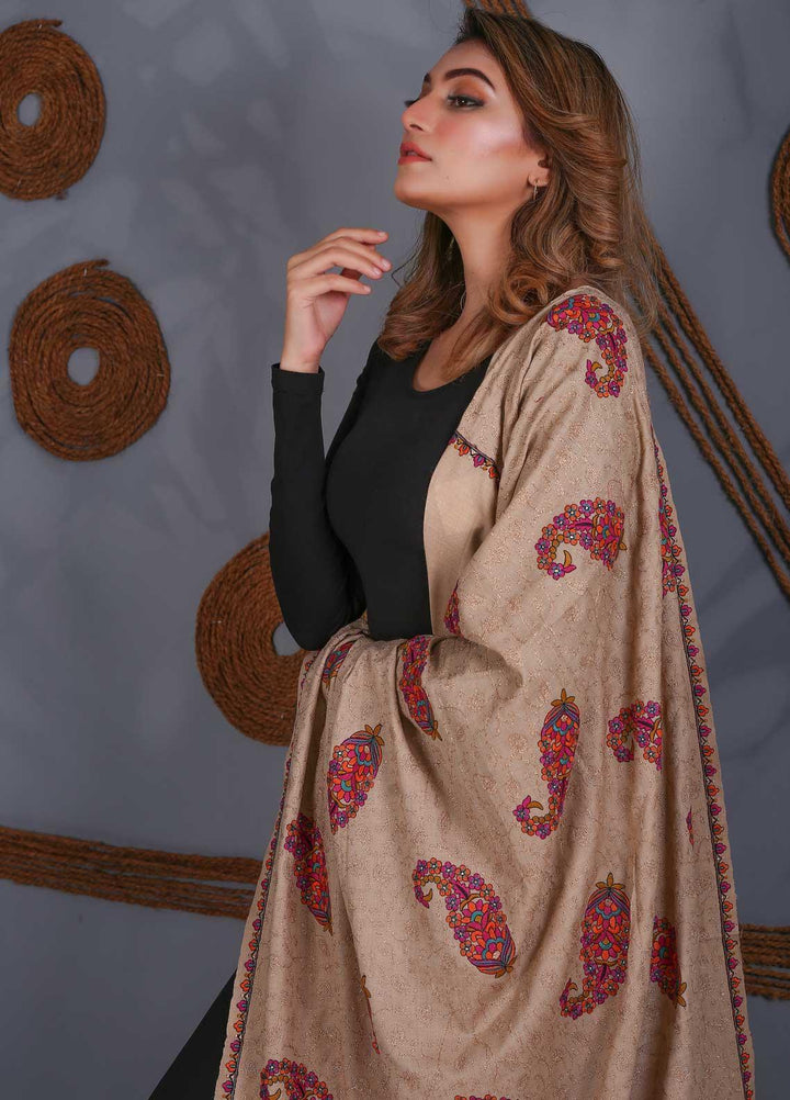 Sanaulla Exclusive Range Embroidered Pashmina  Shawl SU21PS 323866 - Pashmina Shawls