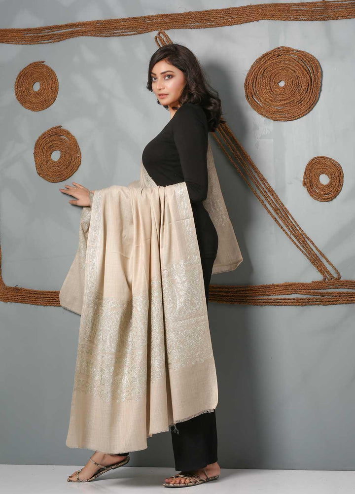 Sanaulla Exclusive Range Embroidered Pashmina  Shawl SU21PS 323871 - Pashmina Shawls