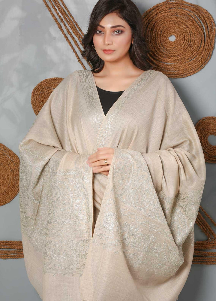 Sanaulla Exclusive Range Embroidered Pashmina  Shawl SU21PS 323871 - Pashmina Shawls