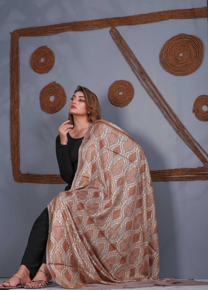 Sanaulla Exclusive Range Embroidered Pashmina  Shawl SU21PS 323884 - Pashmina Shawls
