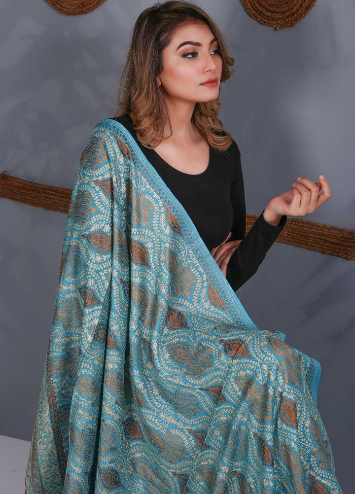 Sanaulla Exclusive Range Embroidered Pashmina  Shawl SU21PS 323886 - Pashmina Shawls