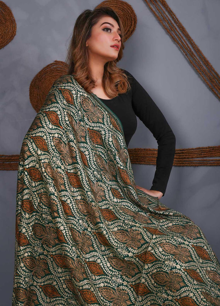 Sanaulla Exclusive Range Embroidered Pashmina  Shawl SU21PS 323888 - Pashmina Shawls