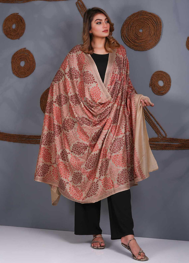 Sanaulla Exclusive Range Embroidered Pashmina  Shawl SU21PS 323893 - Pashmina Shawls