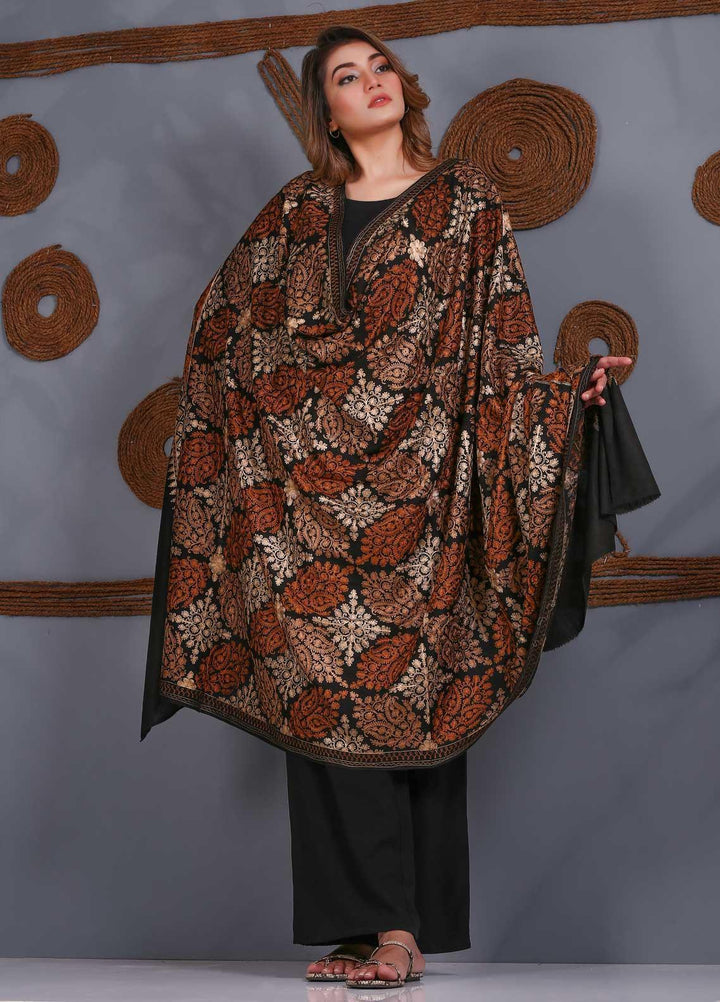Sanaulla Exclusive Range Embroidered Pashmina  Shawl SU21PS 323894 - Pashmina Shawls