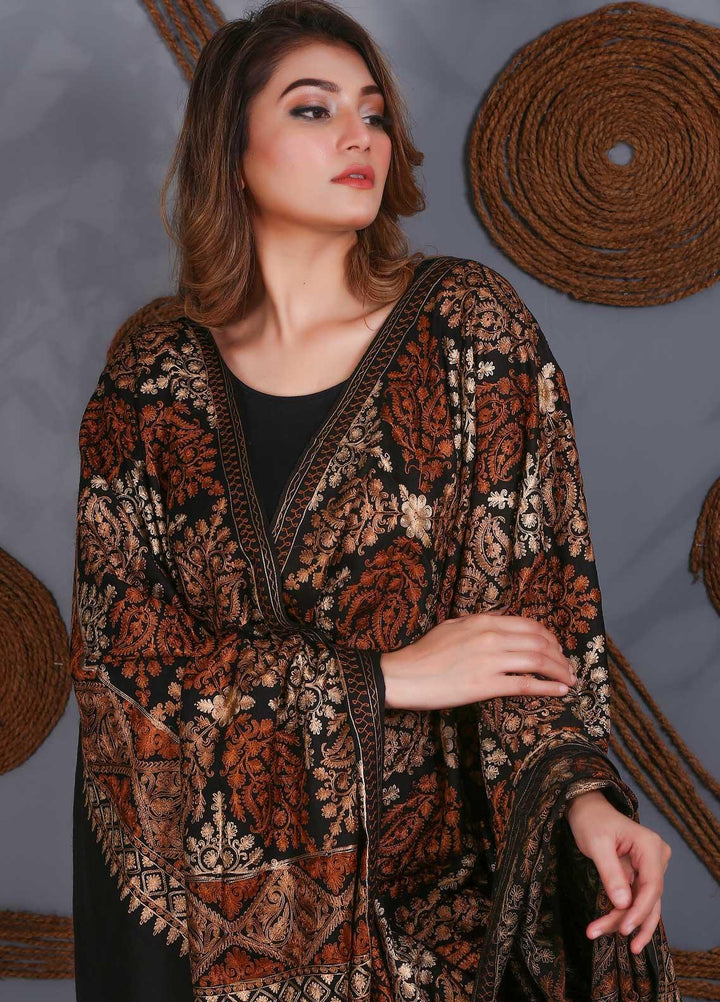Sanaulla Exclusive Range Embroidered Pashmina  Shawl SU21PS 323894 - Pashmina Shawls