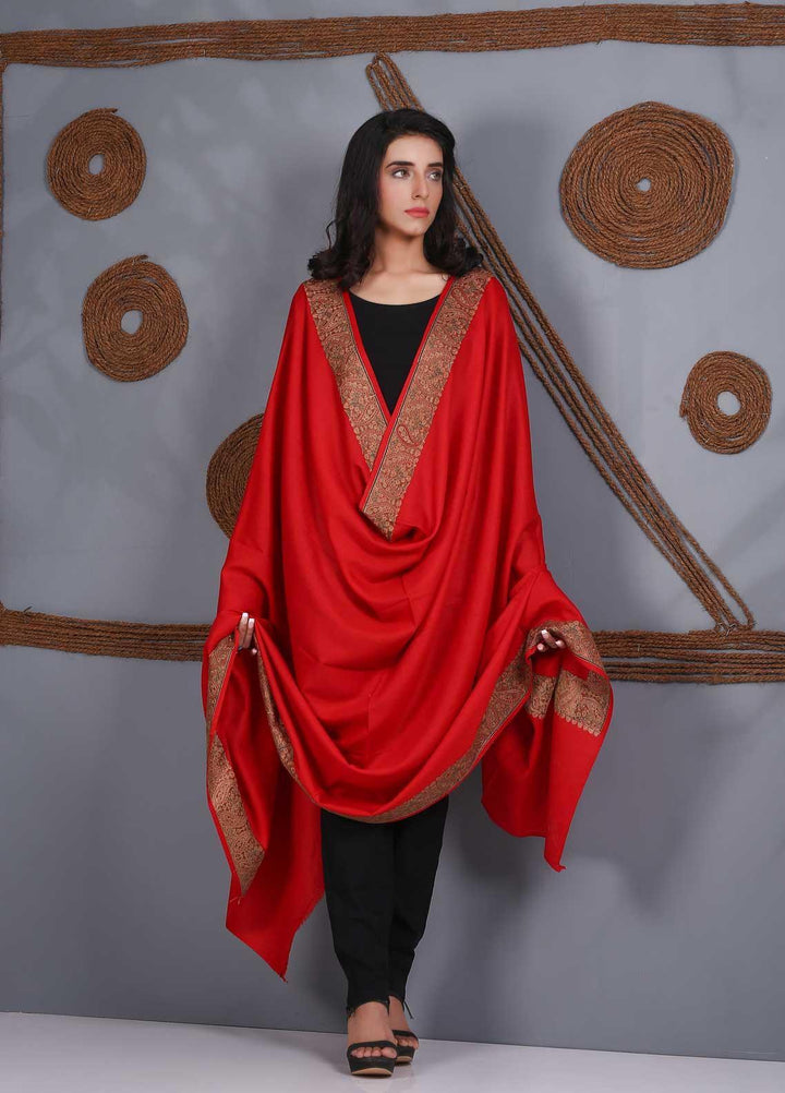 Sanaulla Exclusive Range Embroidered Pashmina  Shawl SU21PS 323952 - Pashmina Shawls