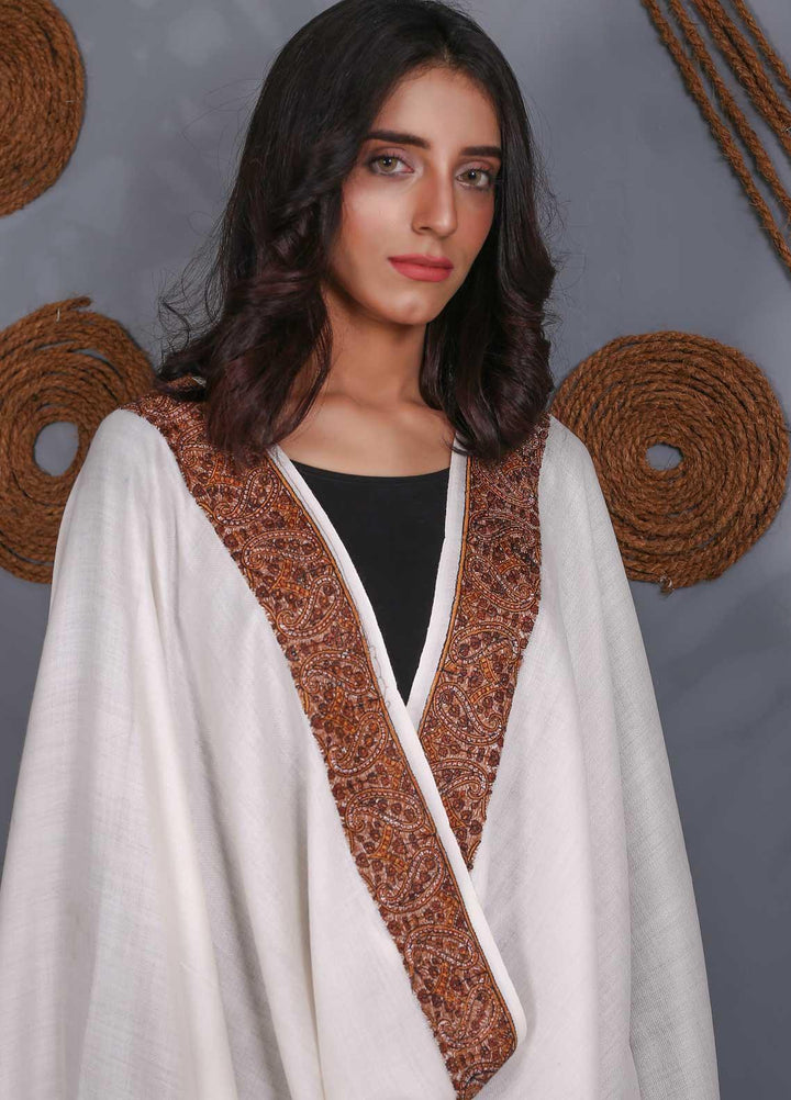 Sanaulla Exclusive Range Embroidered Pashmina  Shawl SU21PS 323954 - Pashmina Shawls