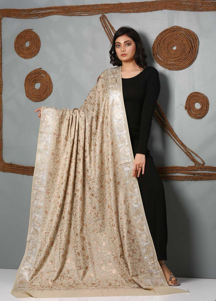 Sanaulla Exclusive Range Embroidered Pashmina  Shawl SU21PS 323976 - Pashmina Shawls