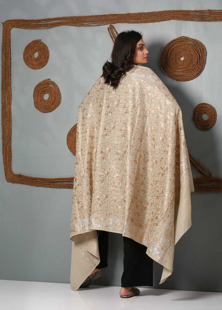 Sanaulla Exclusive Range Embroidered Pashmina  Shawl SU21PS 323976 - Pashmina Shawls