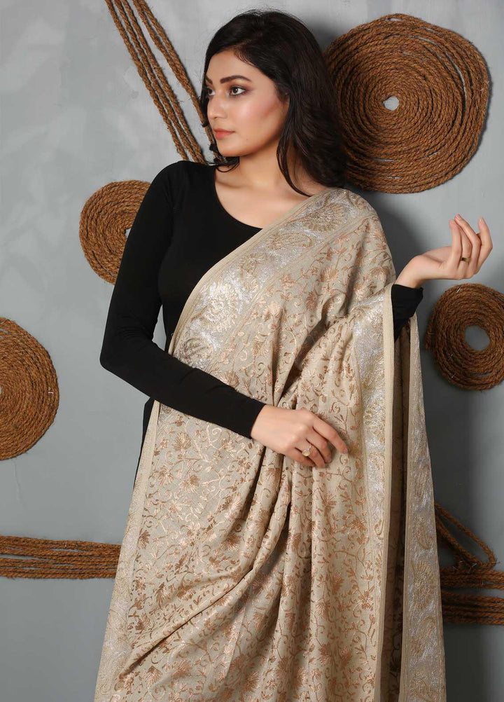 Sanaulla Exclusive Range Embroidered Pashmina  Shawl SU21PS 323976 - Pashmina Shawls