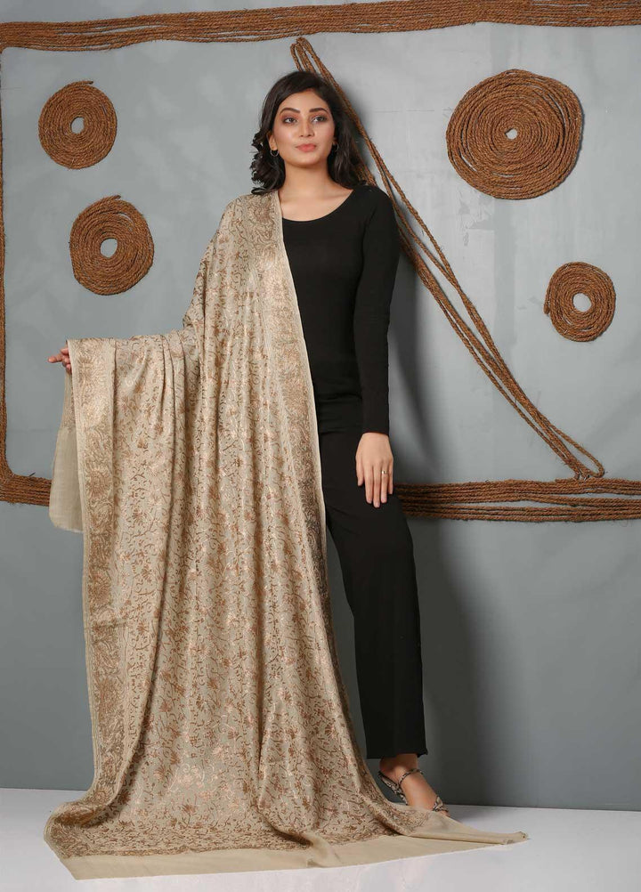 Sanaulla Exclusive Range Embroidered Pashmina  Shawl SU21PS 323977 - Pashmina Shawls