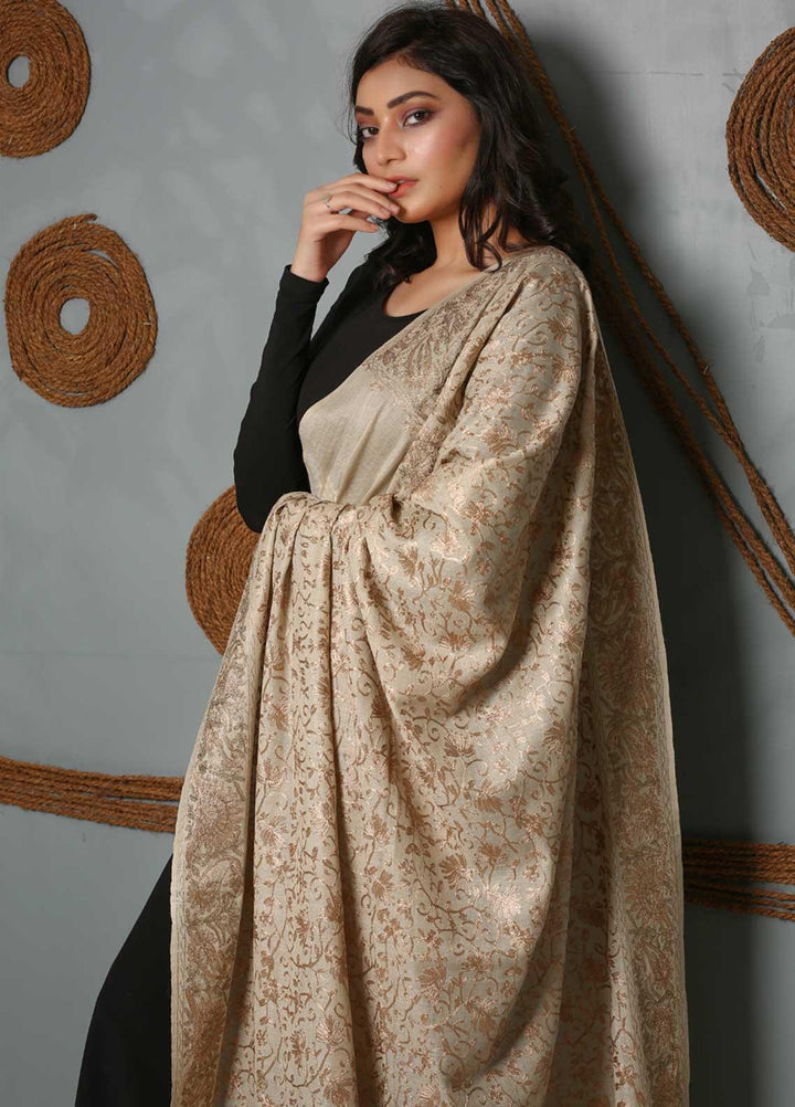 Sanaulla Exclusive Range Embroidered Pashmina  Shawl SU21PS 323977 - Pashmina Shawls