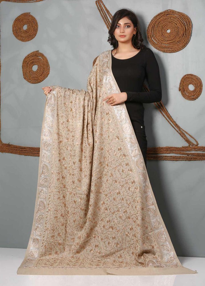 Sanaulla Exclusive Range Embroidered Pashmina  Shawl SU21PS 323978 - Pashmina Shawls