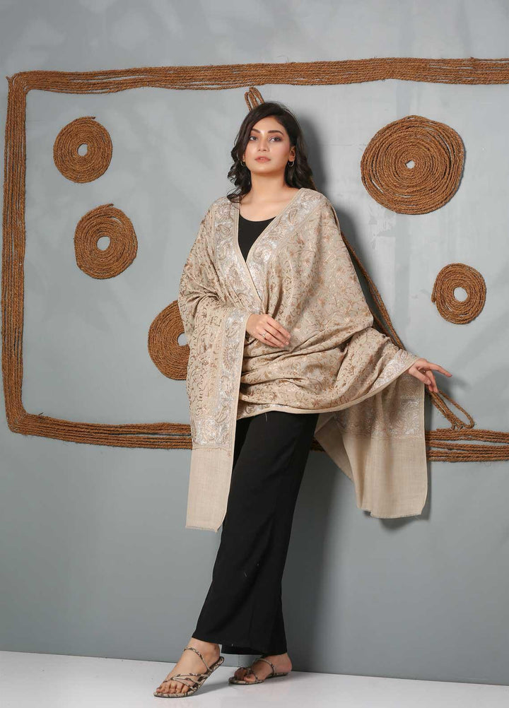 Sanaulla Exclusive Range Embroidered Pashmina  Shawl SU21PS 323978 - Pashmina Shawls
