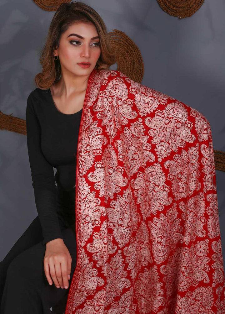 Sanaulla Exclusive Range Embroidered Pashmina  Shawl SU21PS 323998 - Pashmina Shawls