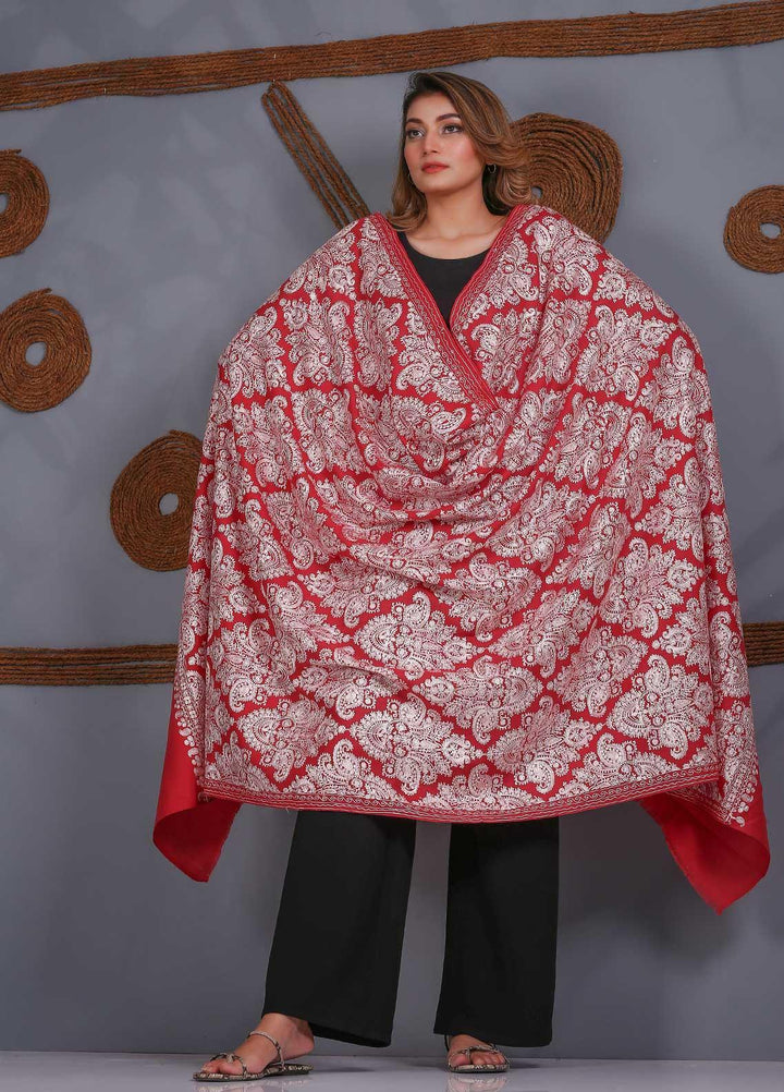 Sanaulla Exclusive Range Embroidered Pashmina  Shawl SU21PS 323999 - Pashmina Shawls