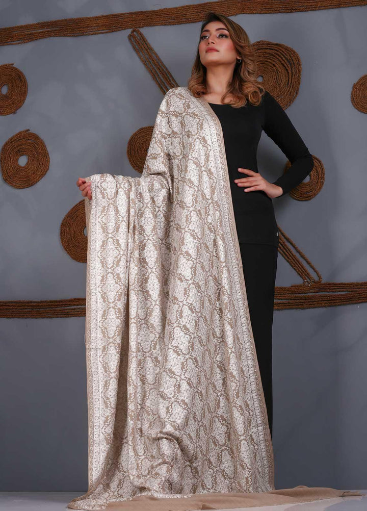Sanaulla Exclusive Range Embroidered Pashmina  Shawl SU21PS 324002 - Pashmina Shawls