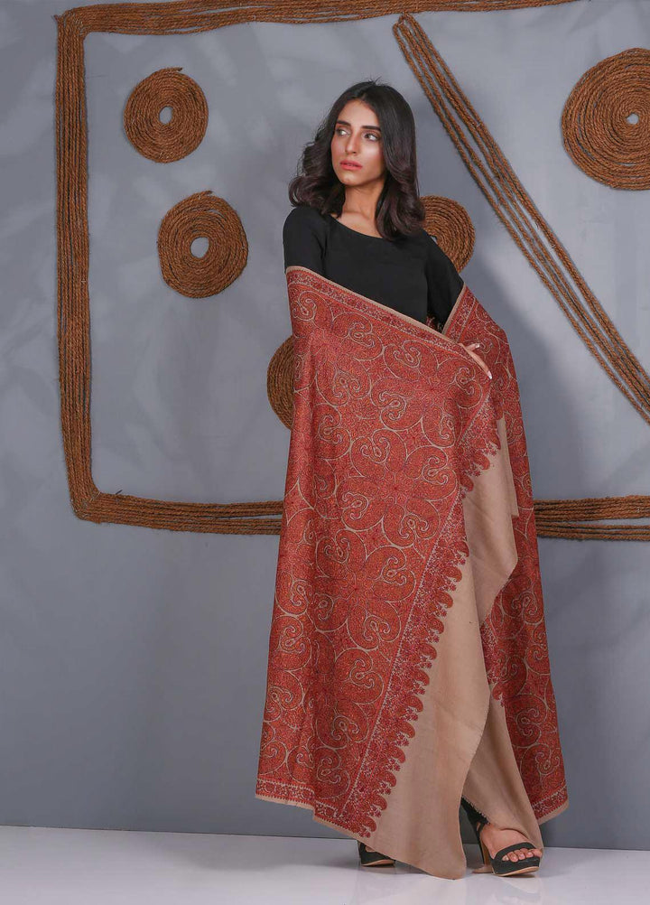 Sanaulla Exclusive Range Embroidered Pashmina  Shawl SU21PS 324046 - Pashmina Shawls