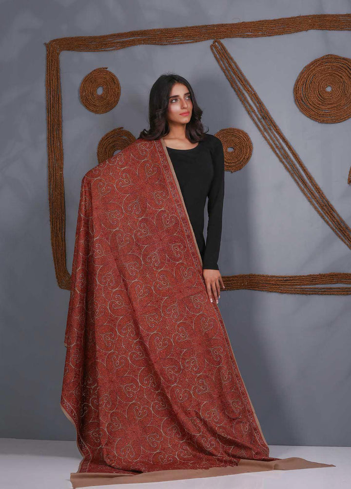 Sanaulla Exclusive Range Embroidered Pashmina  Shawl SU21PS 324046 - Pashmina Shawls