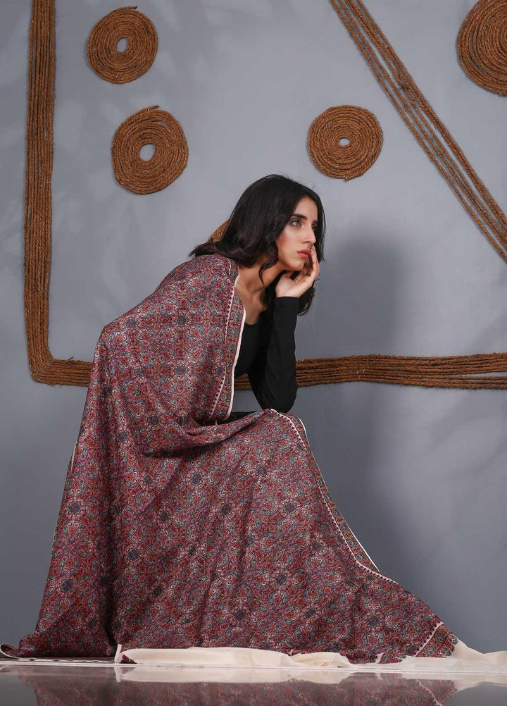 Sanaulla Exclusive Range Embroidered Pashmina  Shawl SU21PS 324050 - Pashmina Shawls