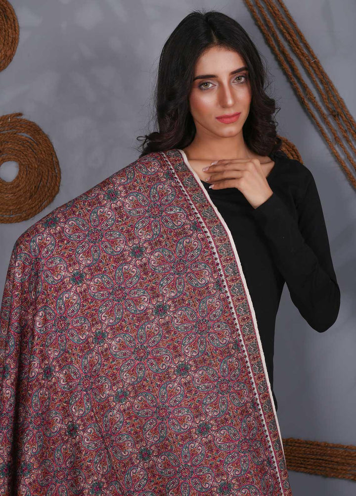 Sanaulla Exclusive Range Embroidered Pashmina  Shawl SU21PS 324050 - Pashmina Shawls
