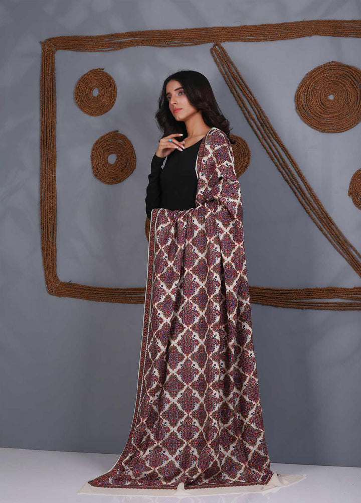 Sanaulla Exclusive Range Embroidered Pashmina  Shawl SU21PS 324052 - Pashmina Shawls