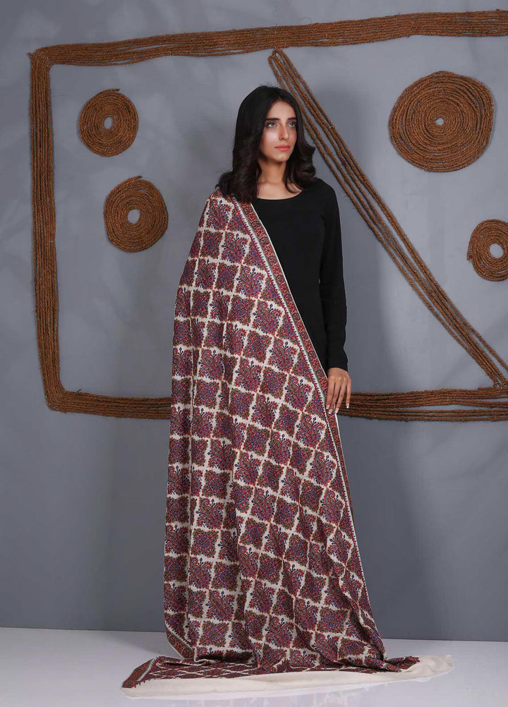 Sanaulla Exclusive Range Embroidered Pashmina  Shawl SU21PS 324052 - Pashmina Shawls