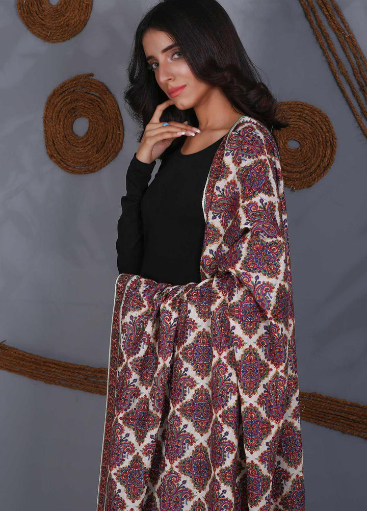 Sanaulla Exclusive Range Embroidered Pashmina  Shawl SU21PS 324052 - Pashmina Shawls