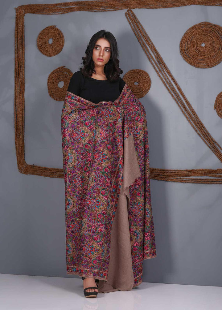 Sanaulla Exclusive Range Embroidered Pashmina  Shawl SU21PS 324054 - Pashmina Shawls