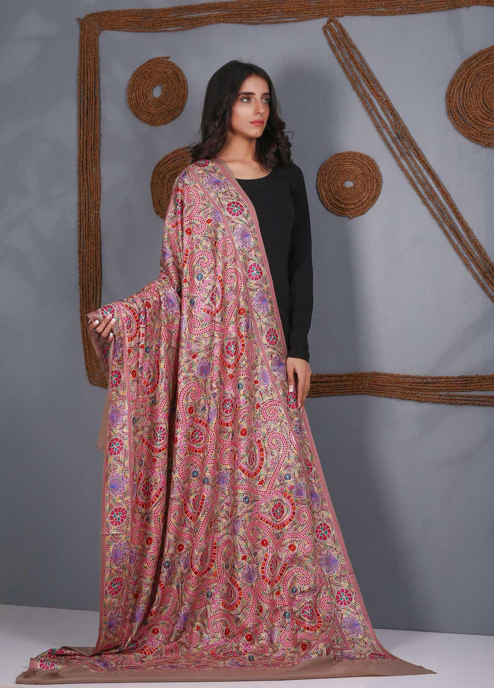 Sanaulla Exclusive Range Embroidered Pashmina  Shawl SU21PS 324057 - Pashmina Shawls