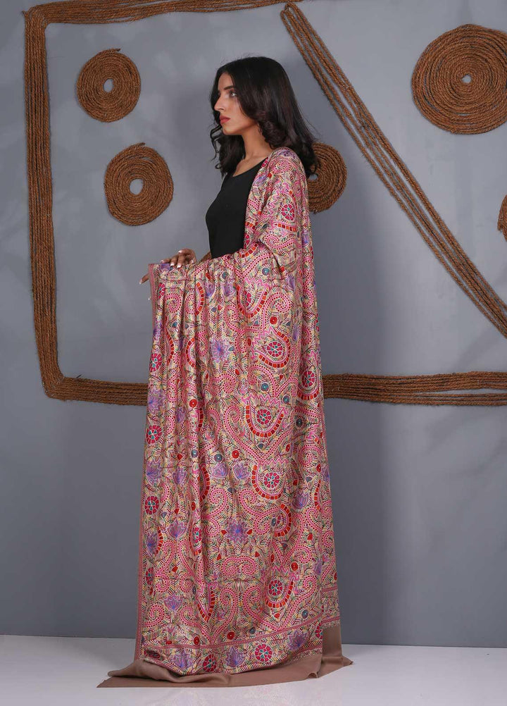 Sanaulla Exclusive Range Embroidered Pashmina  Shawl SU21PS 324057 - Pashmina Shawls