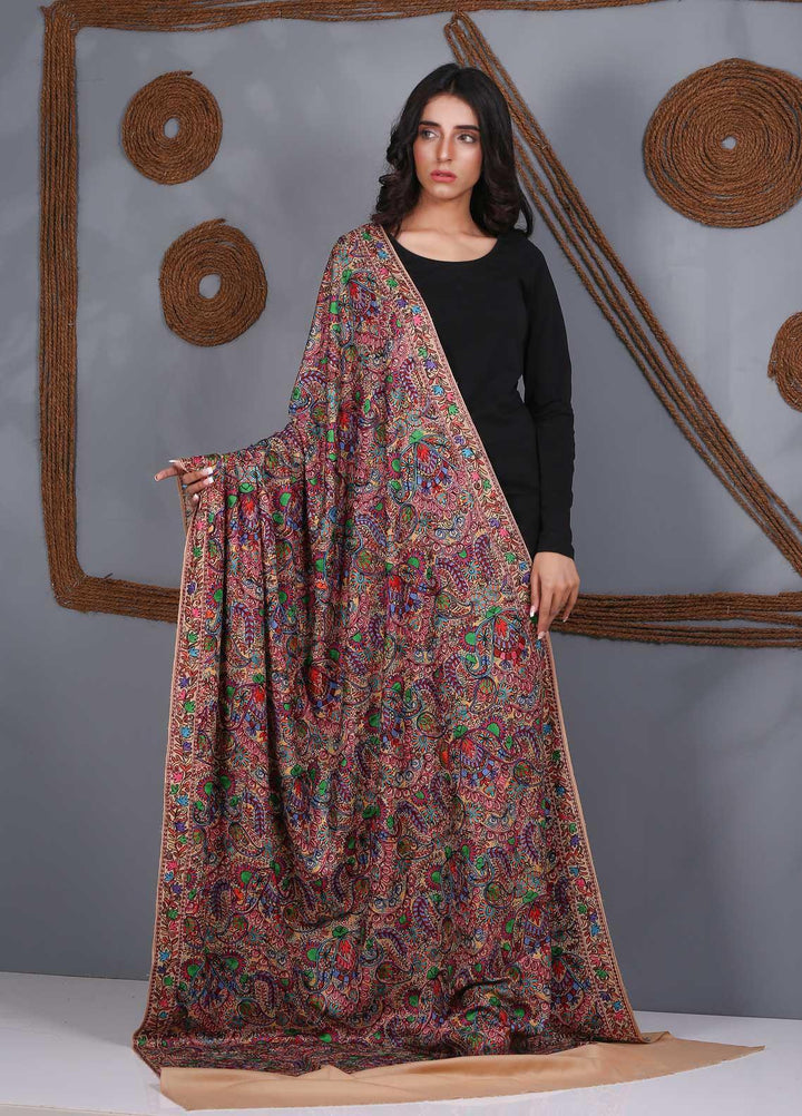 Sanaulla Exclusive Range Embroidered Pashmina  Shawl SU21PS 324058 - Pashmina Shawls