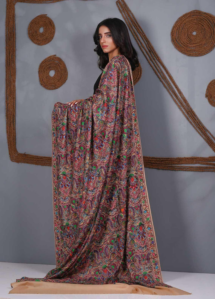 Sanaulla Exclusive Range Embroidered Pashmina  Shawl SU21PS 324058 - Pashmina Shawls
