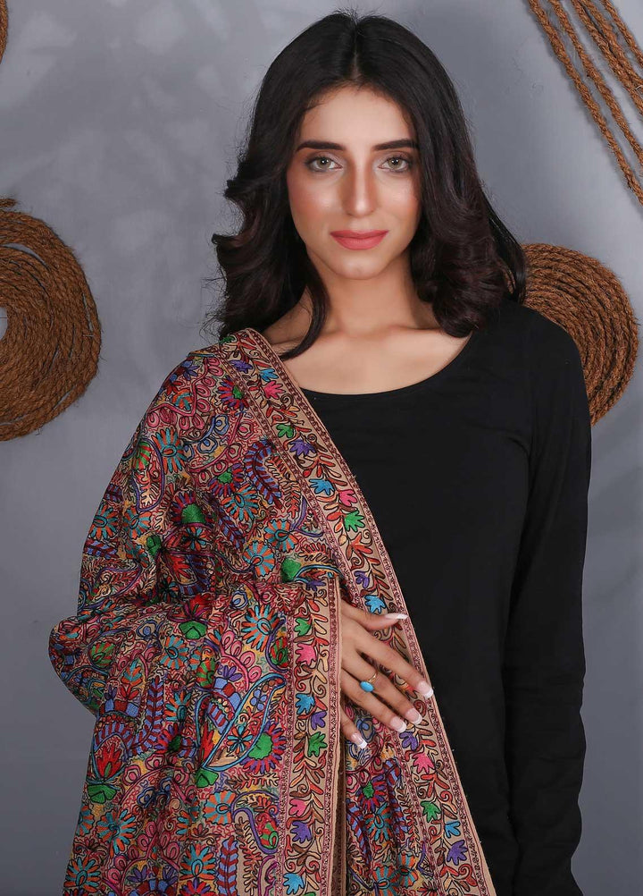 Sanaulla Exclusive Range Embroidered Pashmina  Shawl SU21PS 324058 - Pashmina Shawls