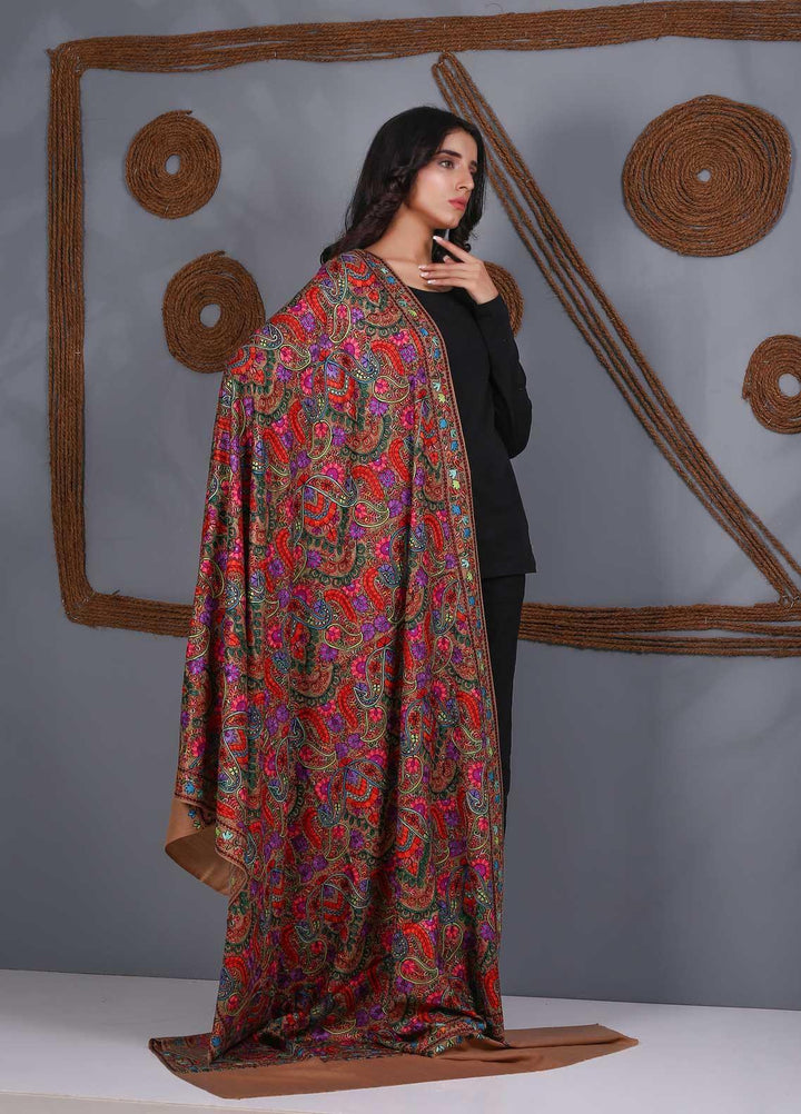 Sanaulla Exclusive Range Embroidered Pashmina  Shawl SU21PS 324060 - Pashmina Shawls