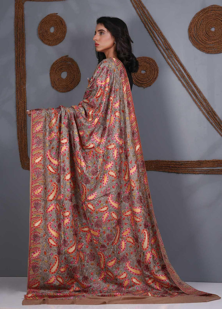 Sanaulla Exclusive Range Embroidered Pashmina  Shawl SU21PS 324061 - Pashmina Shawls