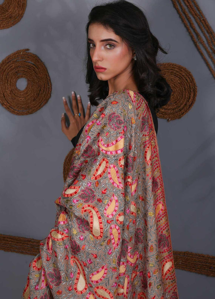 Sanaulla Exclusive Range Embroidered Pashmina  Shawl SU21PS 324061 - Pashmina Shawls