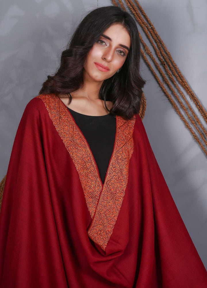 Sanaulla Exclusive Range Embroidered Pashmina  Shawl SU21PS 324103 - Pashmina Shawls