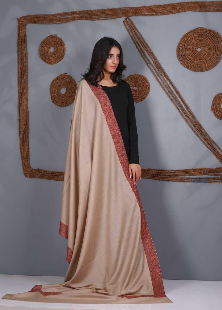 Sanaulla Exclusive Range Embroidered Pashmina  Shawl SU21PS 324104 - Pashmina Shawls