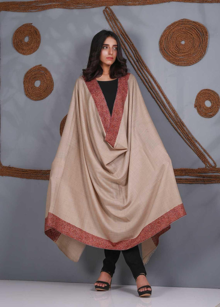 Sanaulla Exclusive Range Embroidered Pashmina  Shawl SU21PS 324104 - Pashmina Shawls
