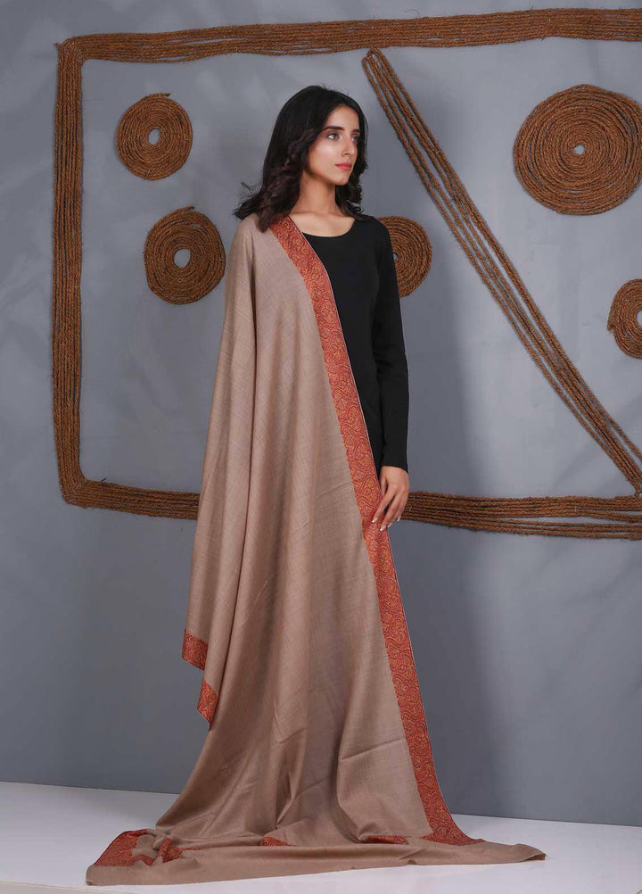 Sanaulla Exclusive Range Embroidered Pashmina  Shawl SU21PS 324106 - Pashmina Shawls