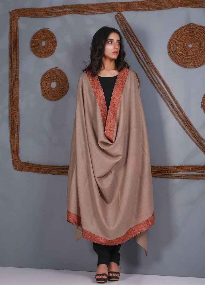 Sanaulla Exclusive Range Embroidered Pashmina  Shawl SU21PS 324106 - Pashmina Shawls