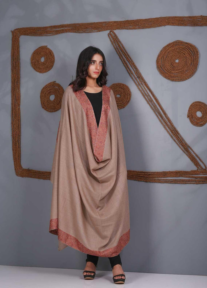 Sanaulla Exclusive Range Embroidered Pashmina  Shawl SU21PS 324108 - Pashmina Shawls
